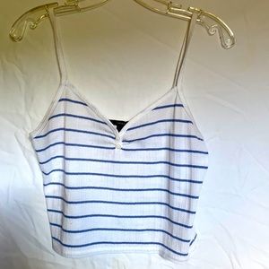 Blue & white striped Crop top